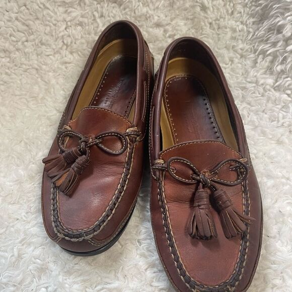 Johnston & Murphy Men\'s leather brown Tassel Loafers Boat shoes SZ9M main image 9